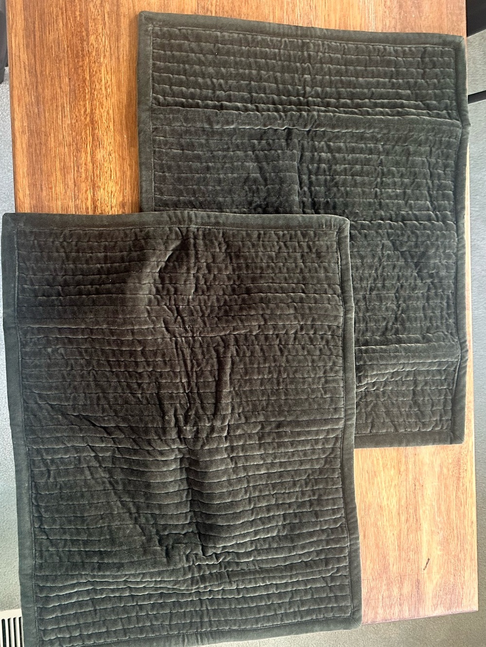 NWOT Quince Cotton Velvet Channel Quilted Sham Set Only Forest Green - Standard - Picture 3 of 5